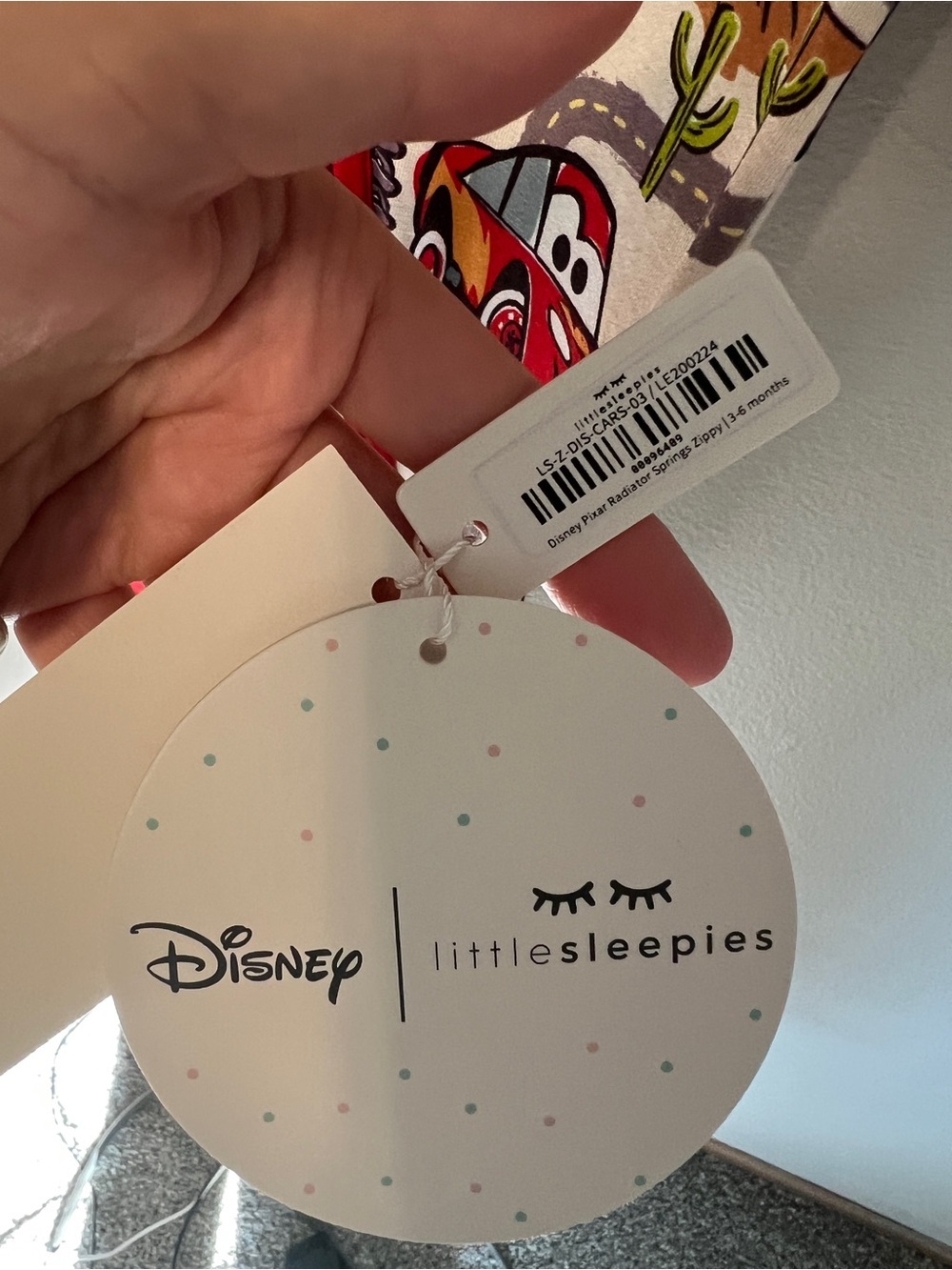 NWT Little Sleepies Disney Cars Radiator Springs Zippy 3-6 Months - Picture 3 of 4